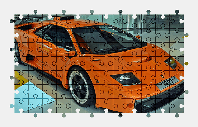Jigsaw puzzle online orange,lamborghini,sports-car,car,vehicle