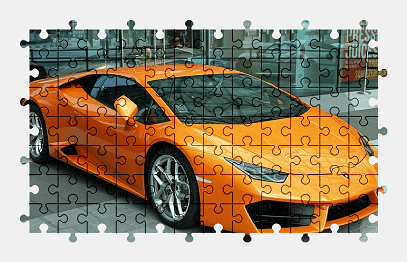 Jigsaw puzzle online orange,lamborghini,sports-car,car,vehicle,colorful