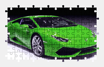 Jigsaw puzzle online green,lamborghini,sports-car,car,vehicle,colorful