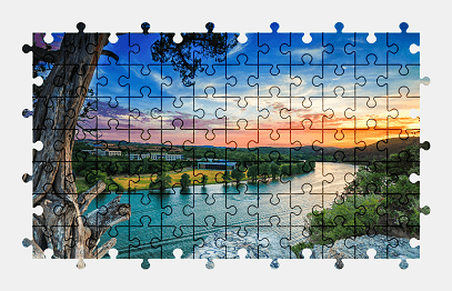 Jigsaw puzzle online river,texas,usa,landscape,nature,water,sky,colorful