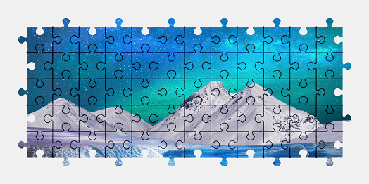 Jigsaw puzzle online landscape,winter,mountains,colorful,sky