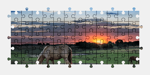 Jigsaw puzzle online landscape,horse,animal,nature