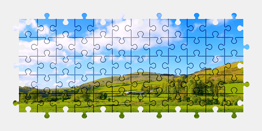 Jigsaw puzzle online green,landscape,grass,field,nature,colorful