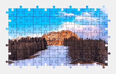 Jigsaw puzzle online landscape,nature,mountains,colorful,snow