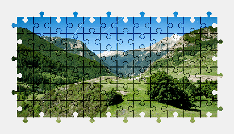 Jigsaw puzzle online landscape,mountains,nature,valley
