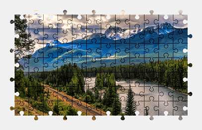 Jigsaw puzzle online landscape,lake,mountains