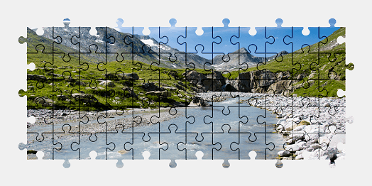 Jigsaw puzzle online landscape,nature,river,mountains