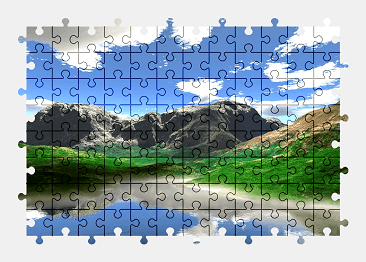 Jigsaw puzzle online landscape,nature,mountains,lake,reflection