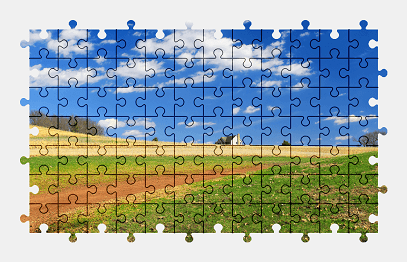 Jigsaw puzzle online landscape,field,sky,nature,colorful