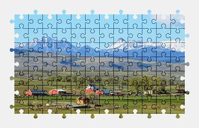 Jigsaw puzzle online farm,landscape,mountains,nature,oregon,usa
