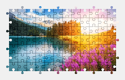 Jigsaw puzzle online mountains,lake,switzerland,sunrise,landscape,water,nature,colorful