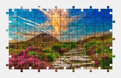 Jigsaw puzzle online landscape,ireland,colorful,sky