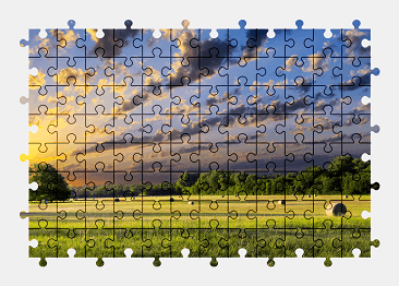Jigsaw puzzle online landscape,spring,nature,colorful,sky,field