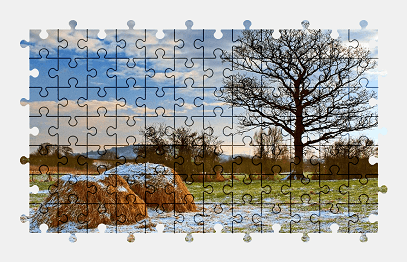 Jigsaw puzzle online tree,autumn,snow,landscape,nature,colorful