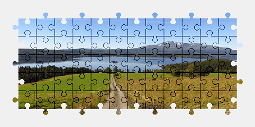 Jigsaw puzzle online landscape,sweden,road,lake