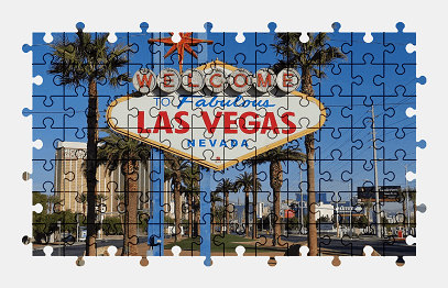 Jigsaw puzzle online las-vegas,usa,city,sign,palm-tree