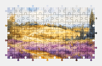 Jigsaw puzzle online painting,landscape,nature,colorful,flower