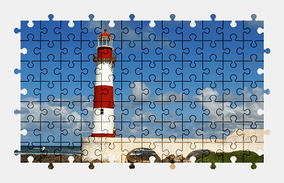 Jigsaw puzzle online lighthouse,brazil,beach,coast,ocean,tower