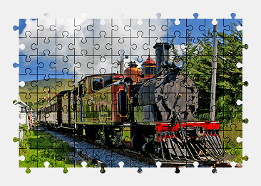 Jigsaw puzzle online locomotive,old,train,railway,vehicle,transport,colorful