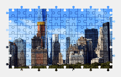Jigsaw puzzle online manhattan,new-york,city,skyscraper,usa,building