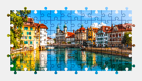 Jigsaw puzzle online switzerland,city,architecture,colorful,building