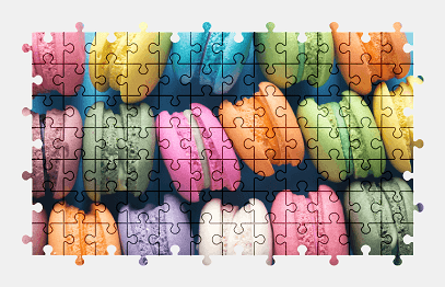 Jigsaw puzzle online macaron,dessert,colorful,food