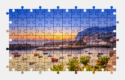 Jigsaw puzzle online portugal,boat,seascape,colorful