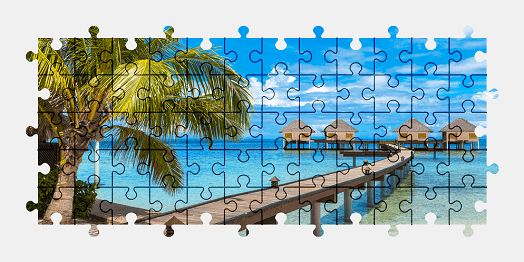 Jigsaw puzzle online maldives,palm-tree,beach,colorful,nature