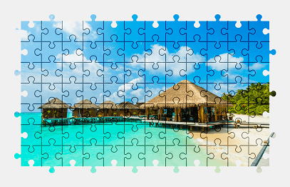 Jigsaw puzzle online maldives,island,beach,colorful,nature