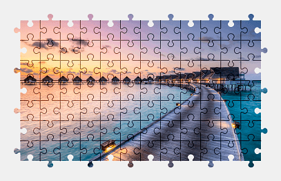 Jigsaw puzzle online maldives,colorful,sunset