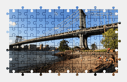 Jigsaw puzzle online manhattan,bridge,new-york,city,colorful,usa