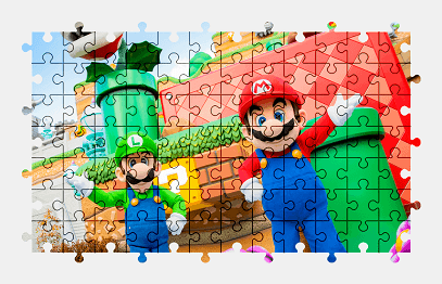 Jigsaw puzzle online mario,luigi,video-games,character,colorful