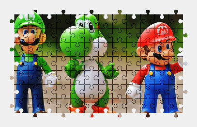Jigsaw puzzle online mario,luigi,yoshi,funny,colorful,model-figure,toy,character,video-games