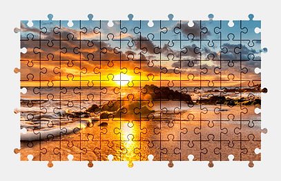 Jigsaw puzzle online sunset,beach,hawaii,seascape,usa,colorful,nature