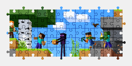 Jigsaw puzzle online minecraft,video-games,colorful