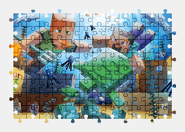 Jigsaw puzzle online minecraft,video-games,colorful,underwater