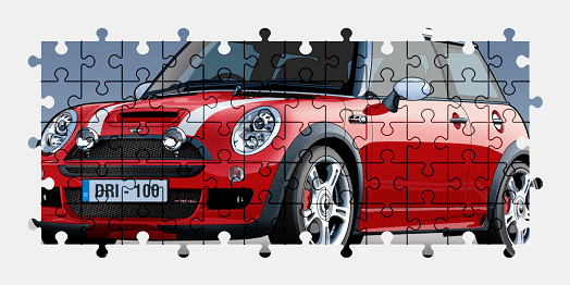 Jigsaw puzzle online mini-cooper,car,colorful