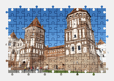 Jigsaw puzzle online castle,belarus,building,architecture,colorful
