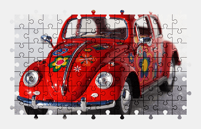 Jigsaw puzzle online red,volkswagen,beetle,model-car,vw,toy,car,vehicle,colorful