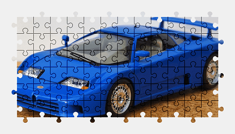 Jigsaw puzzle online blue,bugatti,sports-car,toy,car,model-car,colorful,vehicle
