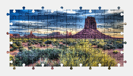Jigsaw puzzle online monument-valley,arizona,valley,landscape,nature,usa,colorful