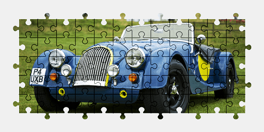 Jigsaw puzzle online blue,morgan,sports-car,car,vehicle,colorful