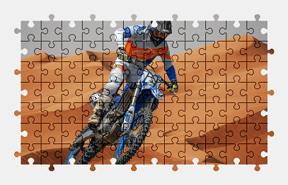 Jigsaw puzzle online motorcycle,motocross,sport,colorful,vehicle,desert