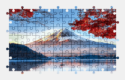 Jigsaw puzzle online mountains,lake,nature,colorful,japan
