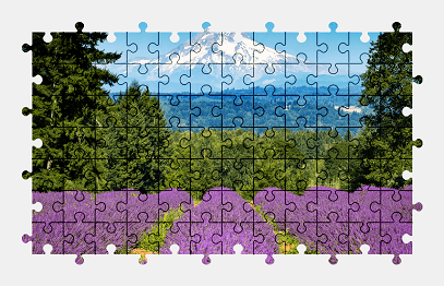 Jigsaw puzzle online mountains,volcano,landscape,nature,flower,colorful