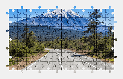Jigsaw puzzle online volcano,mountains,road,nature,landscape,colorful