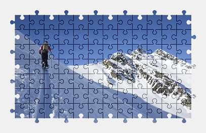 Jigsaw puzzle online mountains,snow,winter,people,sport,nature