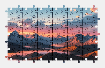 Jigsaw puzzle online mountains,sunset,landscape,colorful,nature