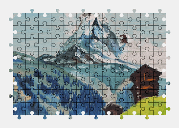 Jigsaw puzzle online mountains,landscape,painting,nature