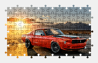 Jigsaw puzzle online red,ford,mustang,car,vehicle,colorful